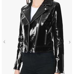 DYLAN PATENT LEATHER ZIP MOTO JACKET